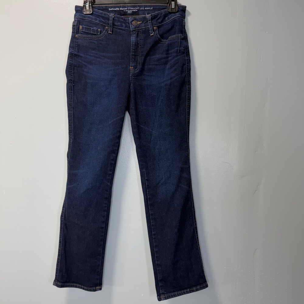 Chico's DefineMe Denim Straight Leg Ankle Jeans Dark Wash Size 00R 2R